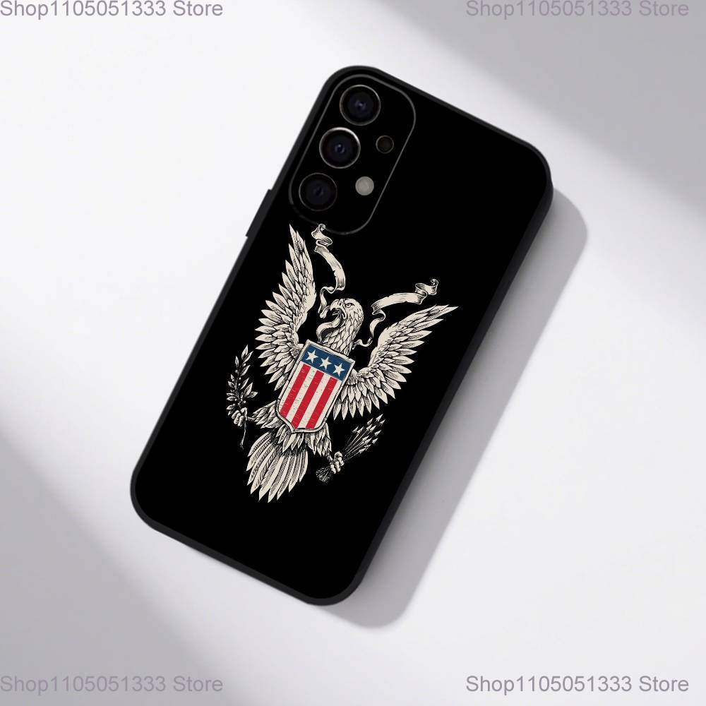 USA Flag American Phone Case For Samsung S25,S24,S21,S22,S23,S30,Ultra,S20,Plus,Fe,Lite,5G Black Cover