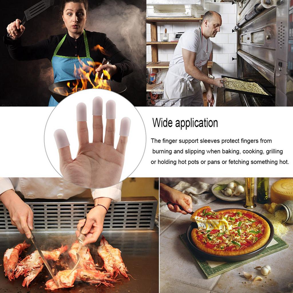 Finger Cots, 5pcs Silicone Finger Gloves Finger Condoms with food grade materials for Ht Cooking Baking Barbecue