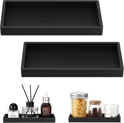 Plateau de vanité de salle de bain en silicone personnalisé - Organisateur carré pour savon et accessoires