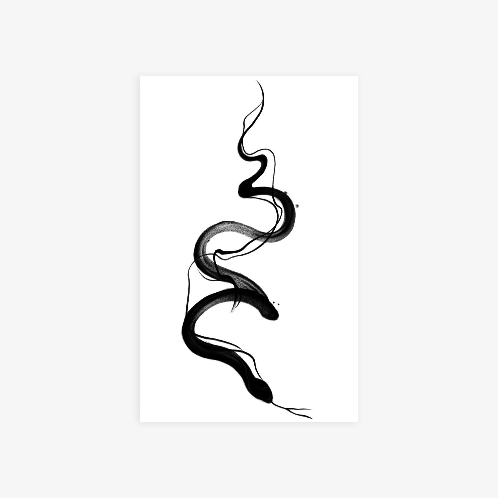 Domineering Personality Hottie Tattoo Sticker Waterproof And Long-Lasting Male And Female Snake Entanglement Tattoo Sticker 12*19