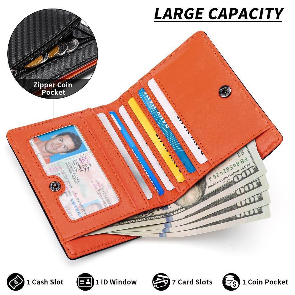 Japanese Style Carbon Fiber Leather Wallet for Men High-Quality Anti-Theft RFID Blocking Clutch PU Leather Coin Purse