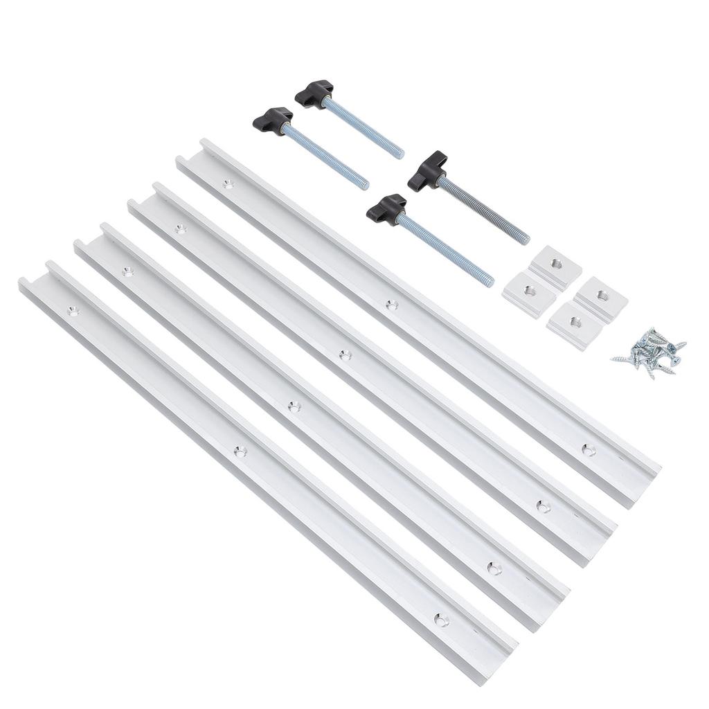 T Track and Slider Kit Aluminum Alloy Woodworking Sliding Slot Guide Rail T Slot Miter Track Jig
