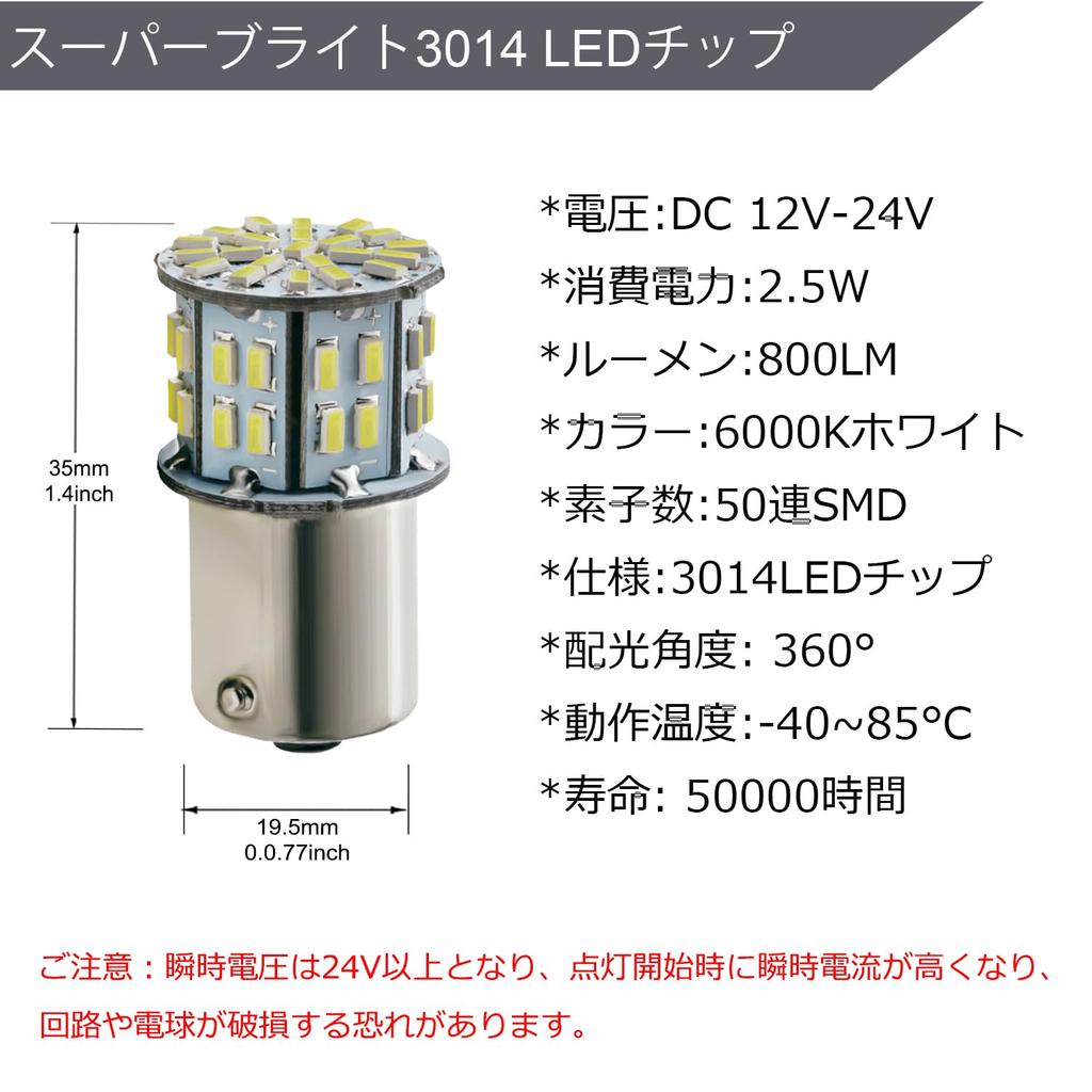 NAKOBO 10 Pack High Brightness S25 Single Bulb, LED (P21W, 1156, S25, G18, BA15S)