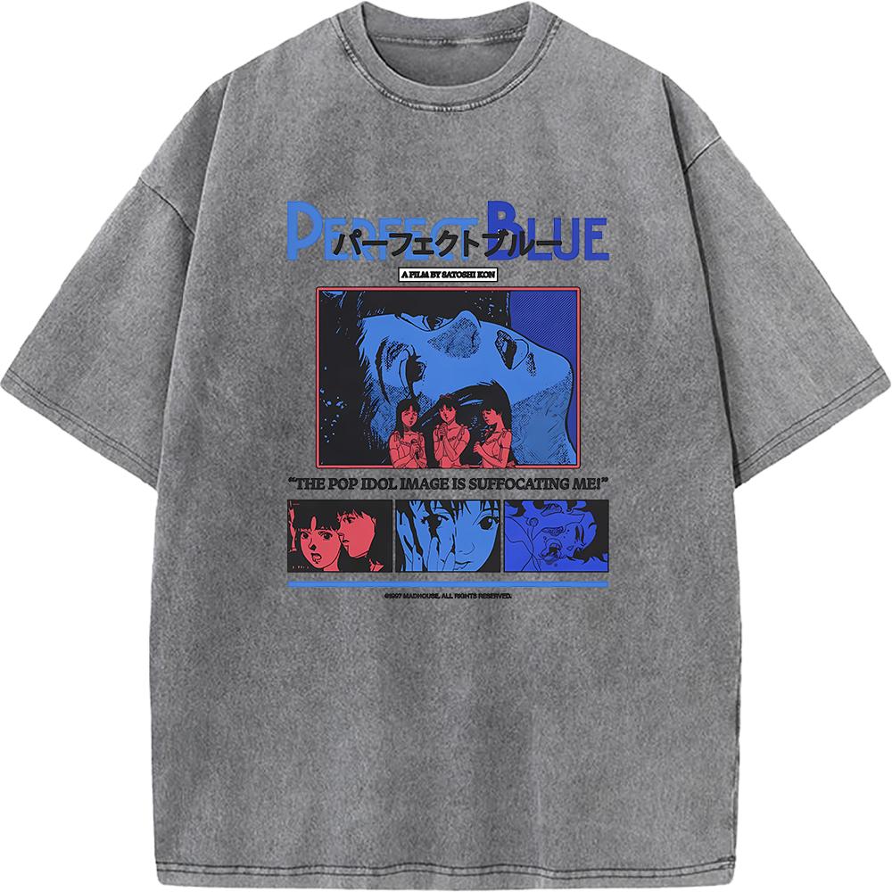 Vintage Manga Graphic Tshirt Harajuku Washed Oversized T Shirt For Mens Womens Clothing Summer Cotton Short Sleeve Tees Tops