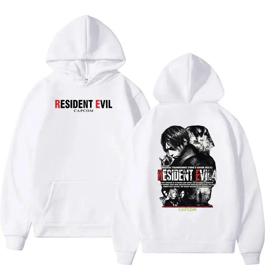 2026 CAPCOM Juego Resident Evil 4 Sudadera con Capucha Estampada para Hombre Vintage Manga Larga Pulóver Sudadera Moda Polar Oversize con Capucha Streetwear