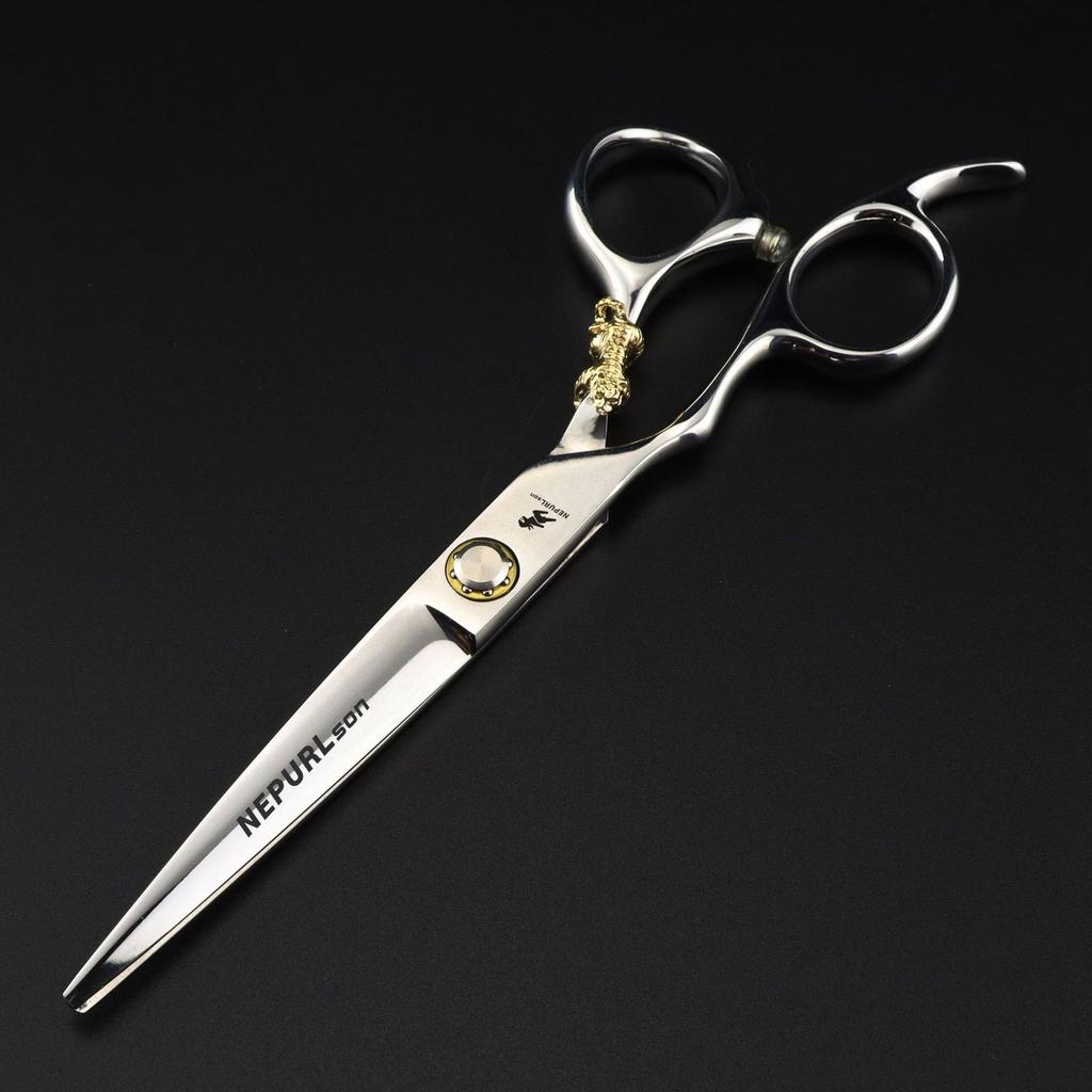 6.0 Inch Nimpson Silver Little Golden Tiger Hair Scissors, Left Hand Scissors, Flat Scissors, Bangs Scissors, Tooth Scissors, Thin Scissors