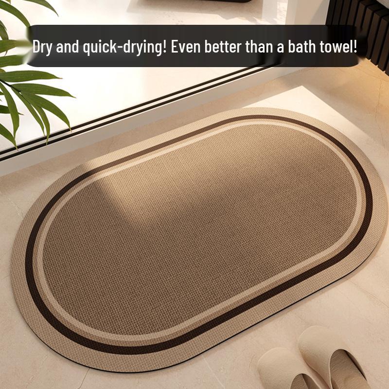 Moderne minimalistische schnelltrocknende Badematte aus Kieselgur – Wasserabsorbierend, schmutzabweisend, rutschfest, leicht zu reinigen