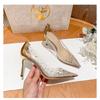 New Style Fashion Gold Rhinestone Transparent Women Pumps Spring Autumn Stiletto Luxury High Heels Sexy Party Wedding Shoes
