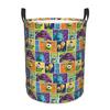 Monsters University Children's Comedy Film Laundry Hamper Large Clothes Storage Basket Kawaii Anime Toy Bin Organizer for Kids