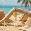 Pearl Fish Conch Key Chain Hanger Bikini Pendant Lovely Body Jewelry  Vacation