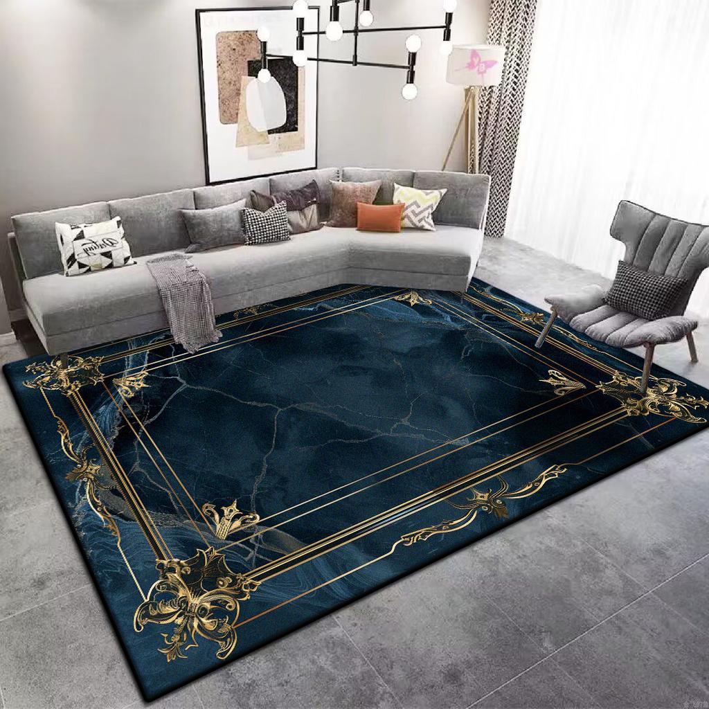 Nowoczesny Dywan do Dużego Salonu dla Seniorów Niebieski Antypoślizgowy Mata pod Stoliki Kawowe Możliwość Dostosowania Szatnia Biuro Sofa Dywan Miękki Łatwe Czyszczenie