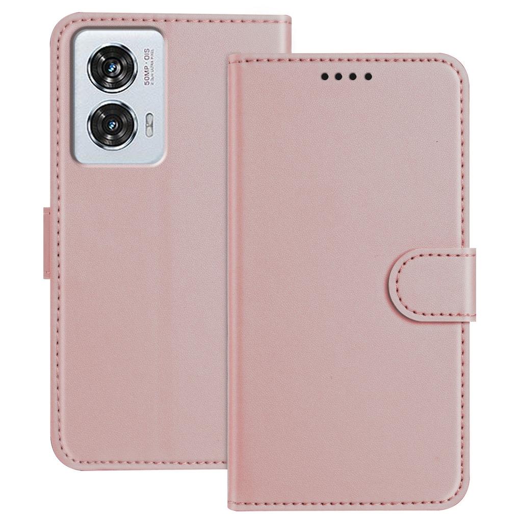 For Motorola Moto G85 5G/Motorola Edge 50 Fusion 5G Leather Case Wallet Stand Solid Color Anti Drop Phone Cover