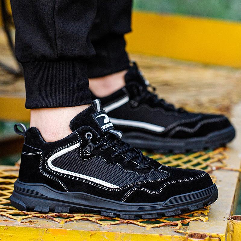 Safety Shoes Men Anti-smash Breathable Work Boots Steel Toe Cap Puncture-Proof Male Footwear