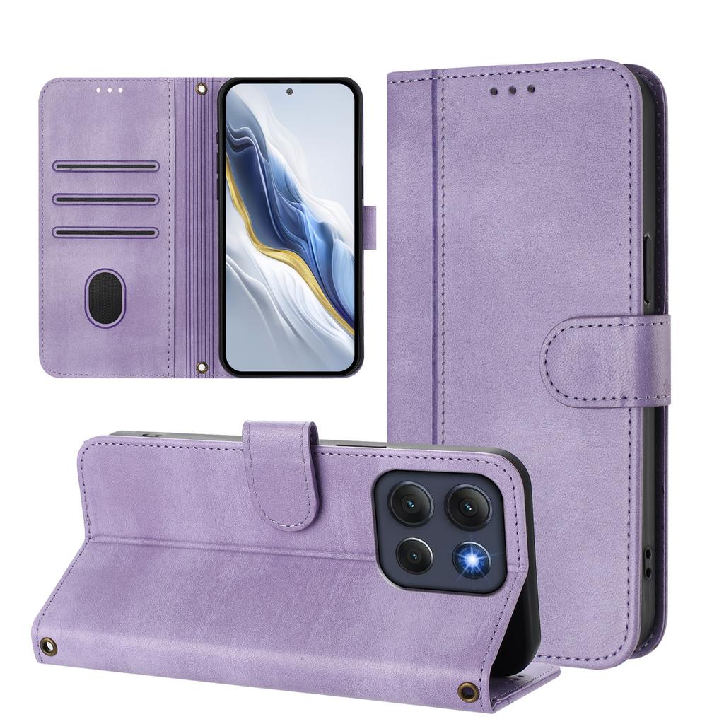 Pro Motorola Moto G86 5G Pouzdra Peněženka Stojánek Retro Textura Kůže Kryt na telefon se šňůrkou