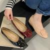Nude Square Buckle Light Mouth Single Shoes Women's 2025 Summer New French Round Head Soft Sole Flats