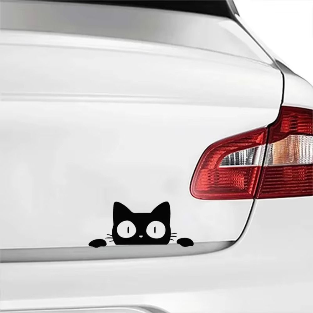 10pcs Black White Car Window Decals Cat Peeking Stickers Electric Motorcycle Stickers