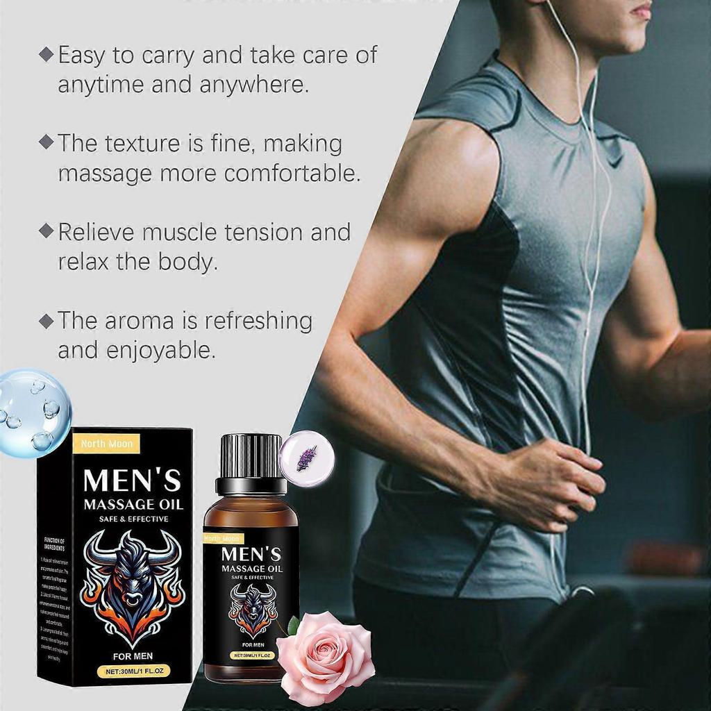 Limited time!!North Moon Men's Massage Oil Men's Body Moisturizing External Use Massage Skin Care Essential Oil