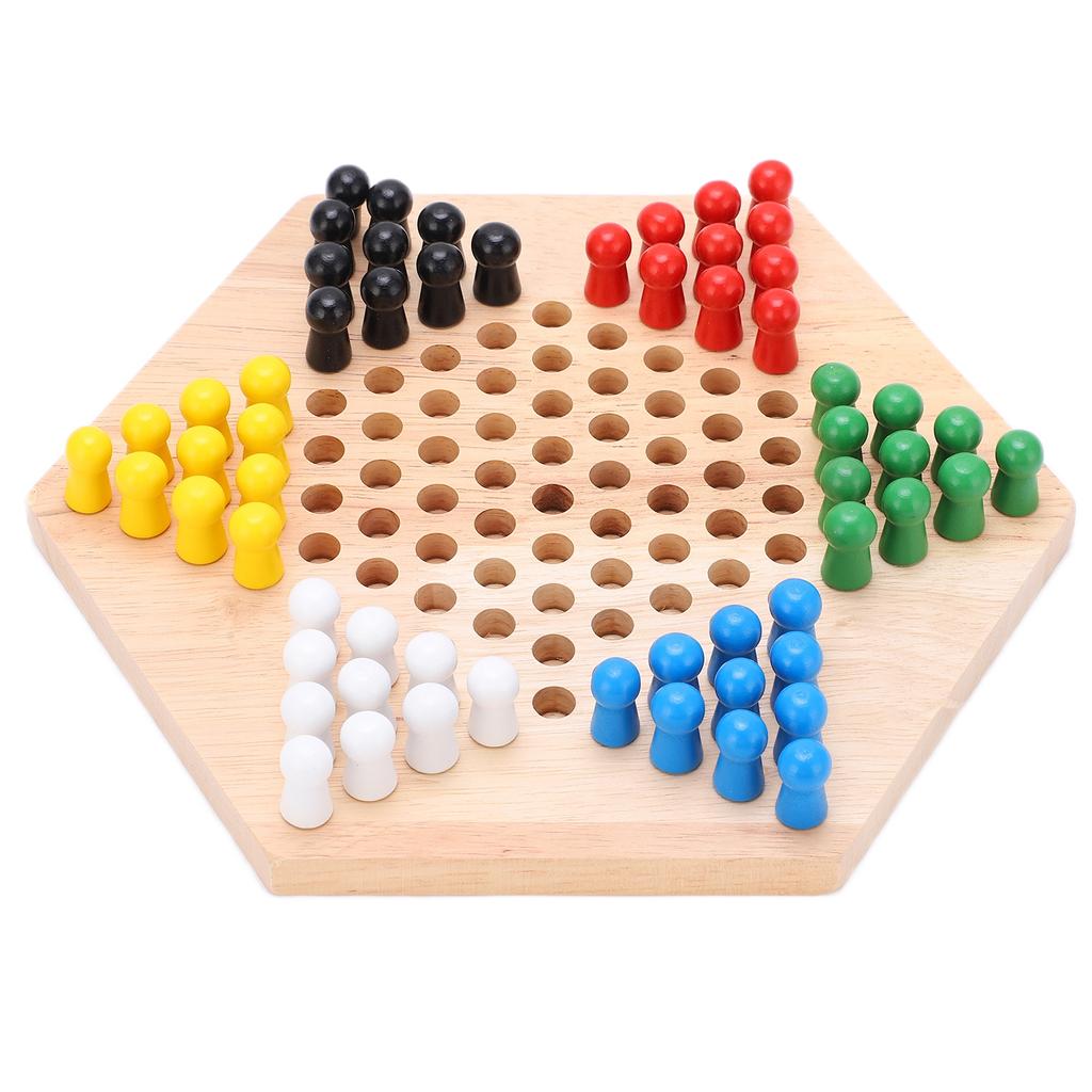 Chinese Checkers Wooden Colorful Chinese Checkers Board Game for Adults Kids Family