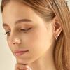 14K Luxury Round Cubic One-Touch Earrings (Gold Pin) ELGPEE401