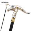 Golden White Dinosaur Walking Cane Fashion Decorative Walking Stick Gentleman Elegant Cosplay Cane Knob Crosier 93cm