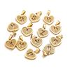5Pcs/Bag Stainless Steel Gold-plated Heart Letter Pendant DIY Accessory Fashionable Versatile Letter Necklace Pendant