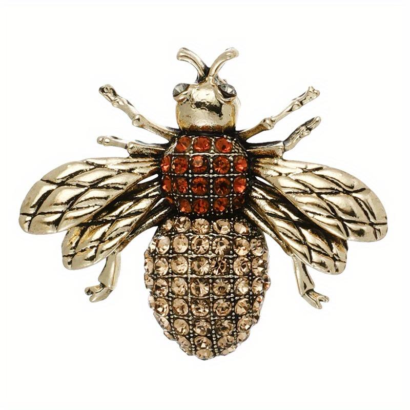 Classic Men Women Bee Full Crytal Luxury Brooches Pins Vintage Unisex Suit Clothing Badges Accessories