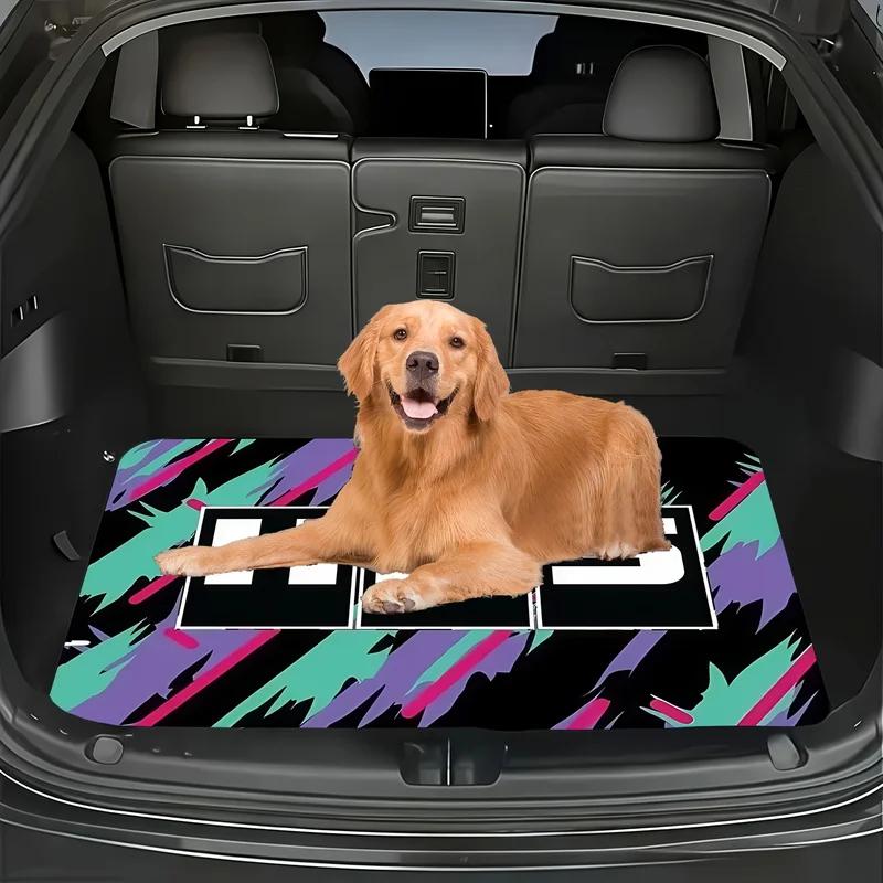 Graffiti HKS Printed Trunk Mat, All Weather Non-slip Waterproof Rug, Multi-purpose Floor Pad For Car Outdoor Home Decoration