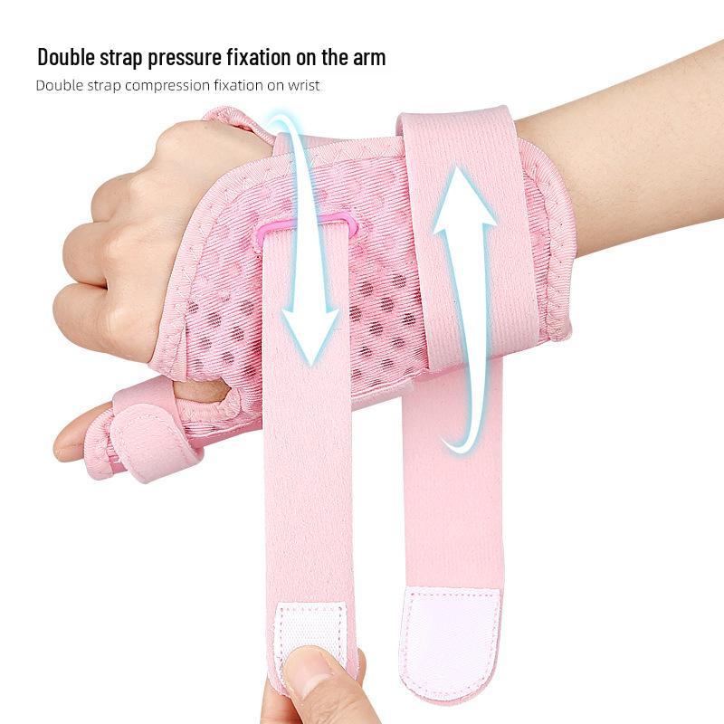 Double Thumb Support Breathable Sports Wristband with Velcro Compression