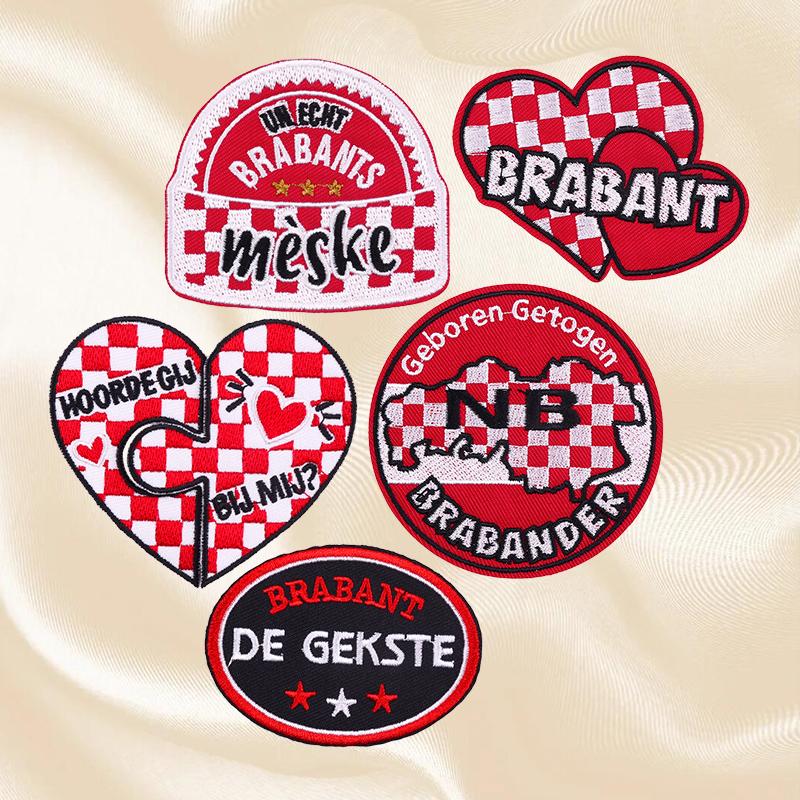 

5 шт./Набор Эмблема Брабанта (Нидерланды) Вышитые Нашивки для DIY Нидерландский Карнавал Пришивные Значки для Одежды Униформы