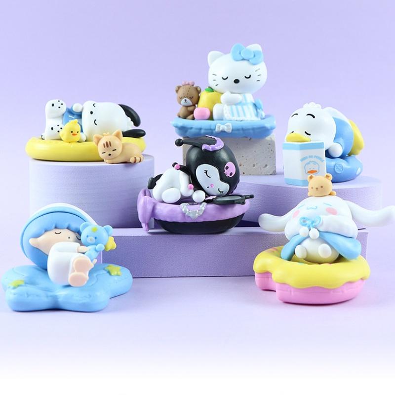 Cute Sleeping Kuromi Kt Big Ear Dog Action Figure Toy Wholesale Pvc Material