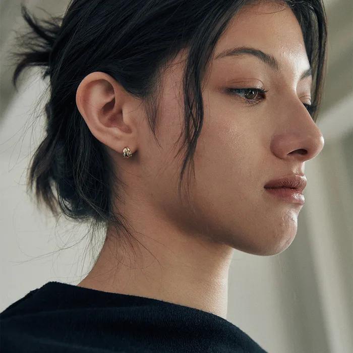 [925 silver] Deux.silver.201 / mini cote earring (gold)