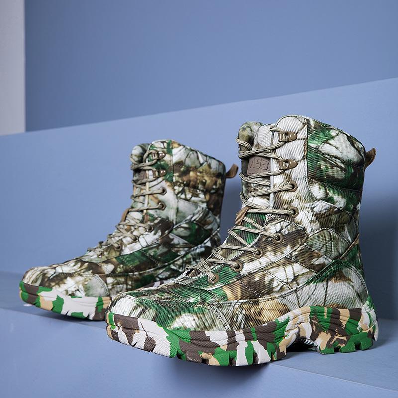 Men's High-Top Camouflage Desert Combat Boots - New Styles, Large Sizes Available