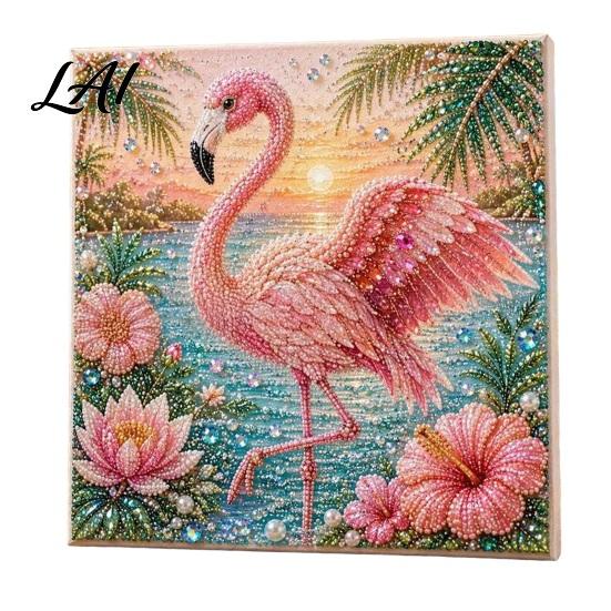 Animal Faux Pearl Painting DIY Kit Art Kit Cute Decorative Supplies 3D Flowers Crafting for Adults Home Wall Decor