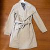Used Long coat with belt light gray