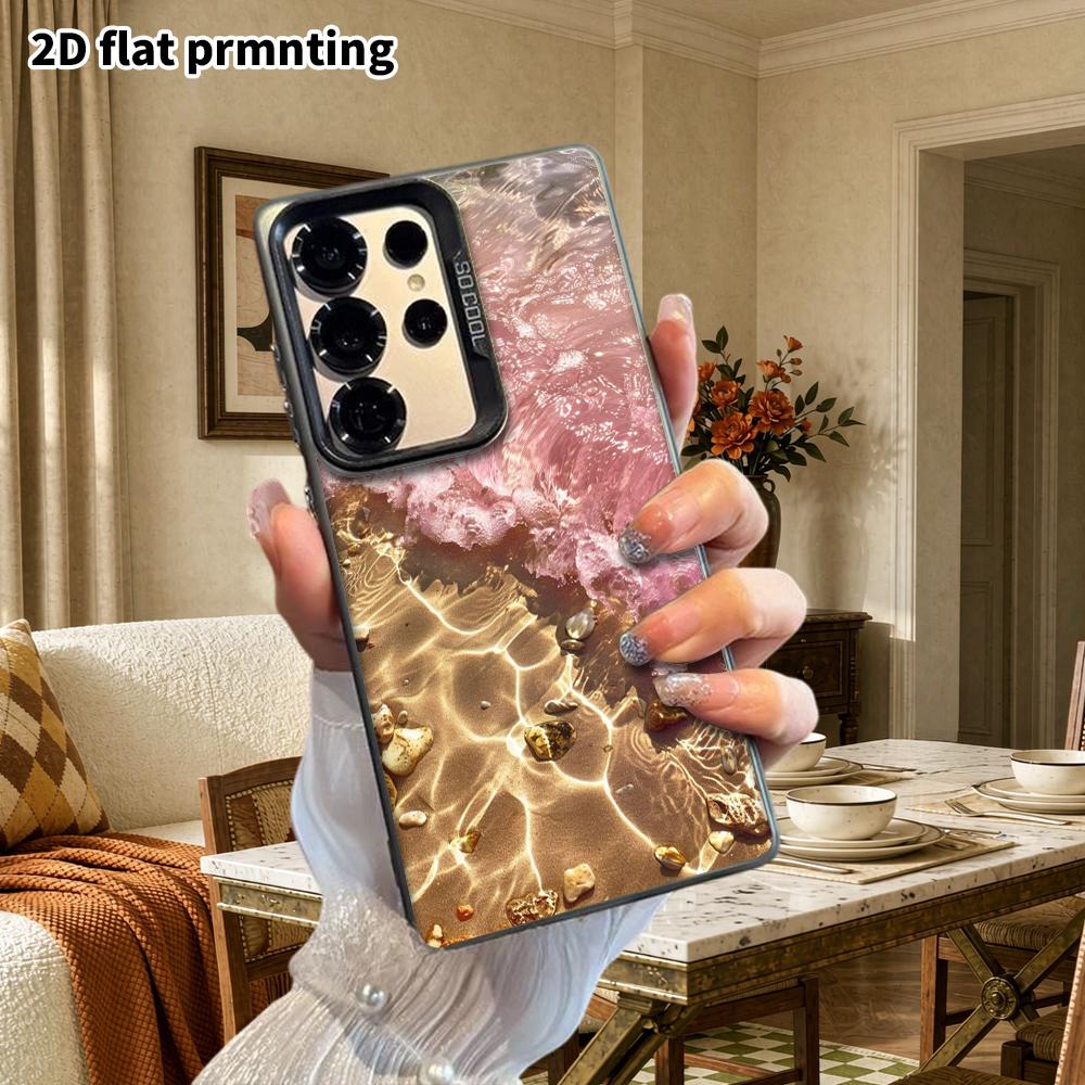 Phone Case: 2D Flat Samsung Galaxy A34 A35 M05 M06 S20 S22 S21 FE Plus 5G Protective Case, Couples Style, Waves and Beach, Christmas and Halloween Gif