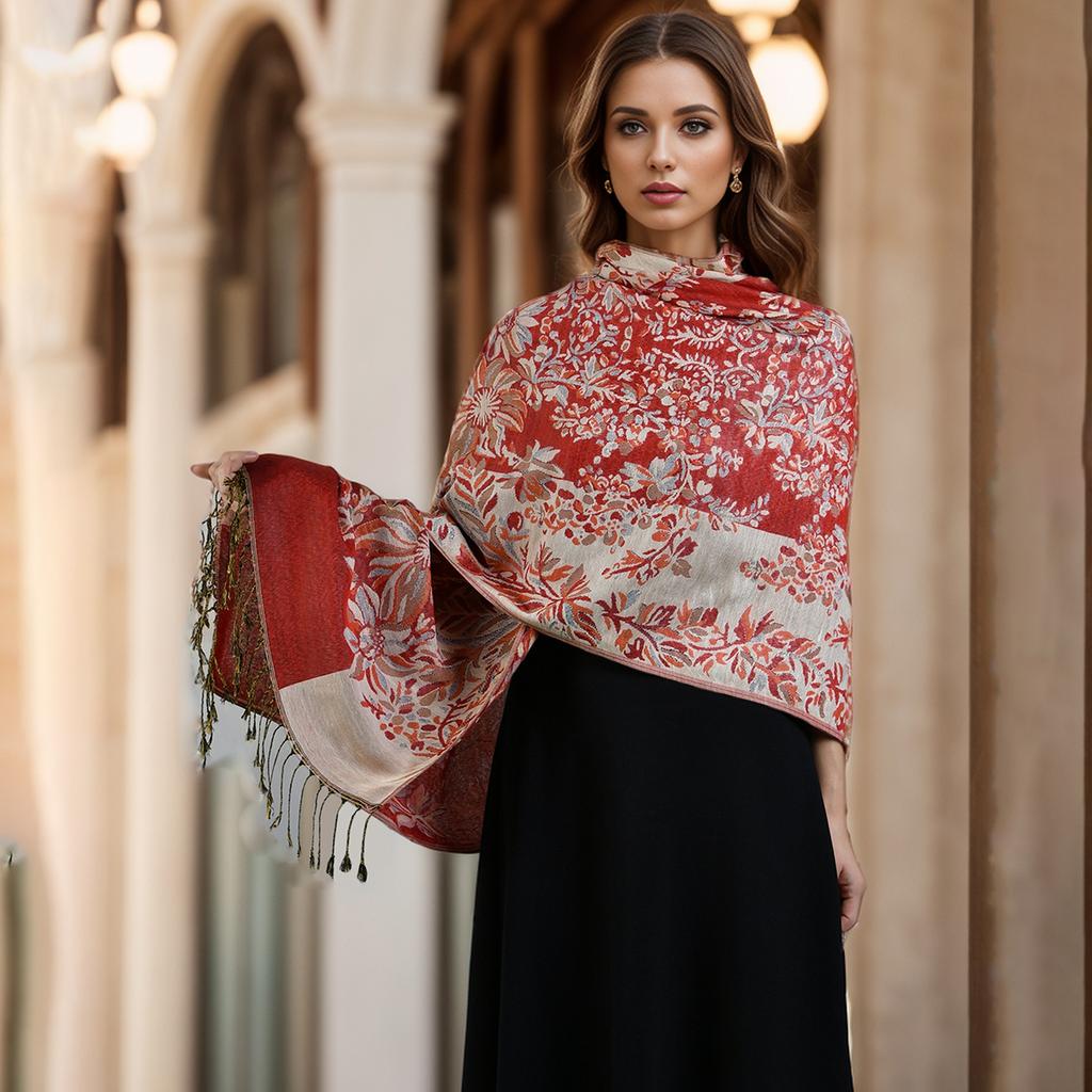 Thick Pashmina Scarf Shawl Wrap Paisley Jacquard Stoles Vintage Cashew Scarves Printed Cotton Tippet Sunscreen Hijab