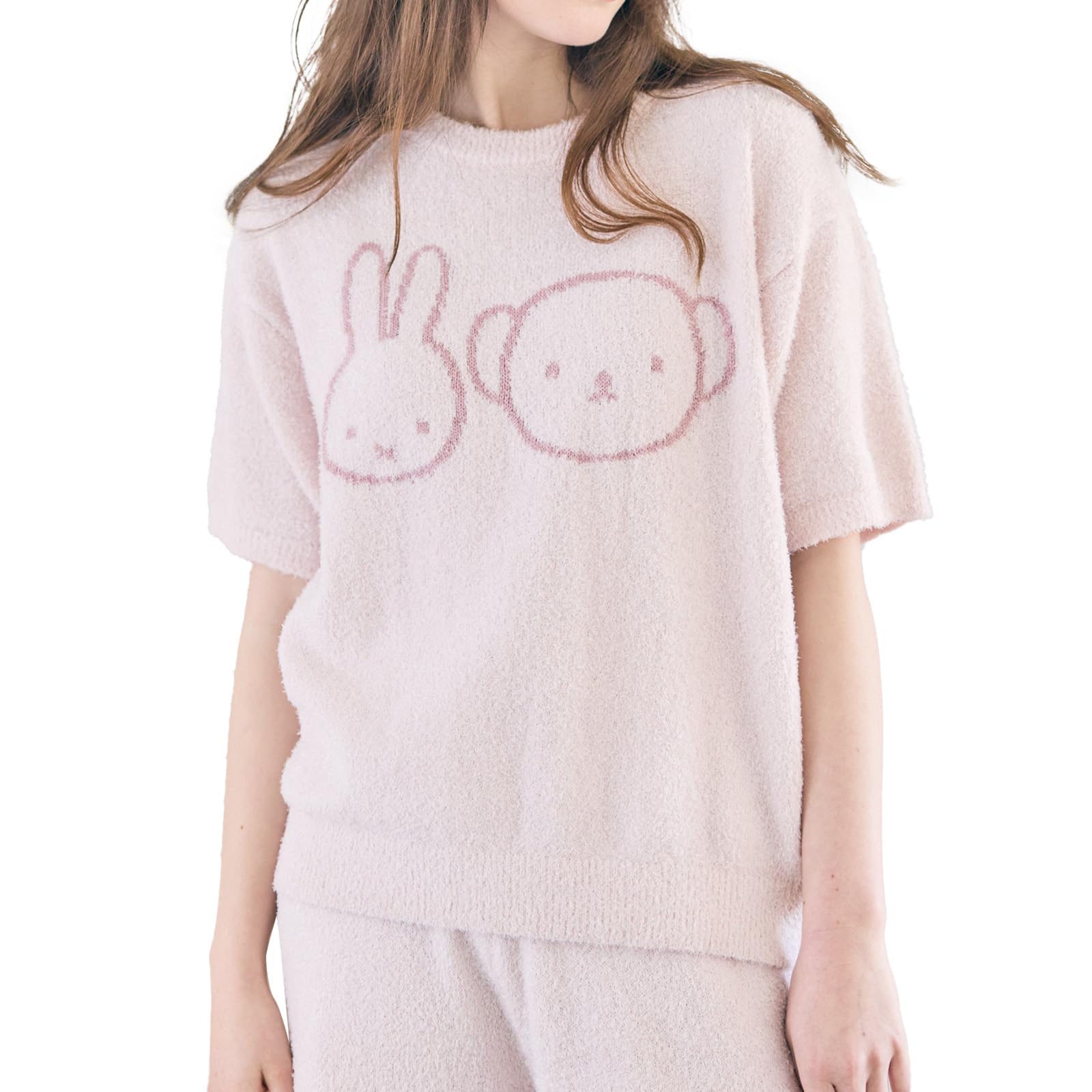 

Lafuku Miffy Fluffy Short Pants Sold Size M Women s Pajamas, Sleeves, Loungewear, Separately, Pink, розовый
