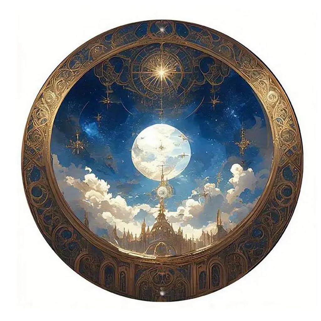Retro Round Metal Tin Signs Sun And Moon Face Decor Pattern Nostalgic Iron Painting Novelty For Cafe Bar Man Cave Wall Decor