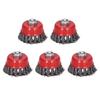 5-Piece Twisted Wire Cup Brushes, Heavy-Duty Polishing Steel Grinder Accessories, Approx. 2.6-Inch Diameter
