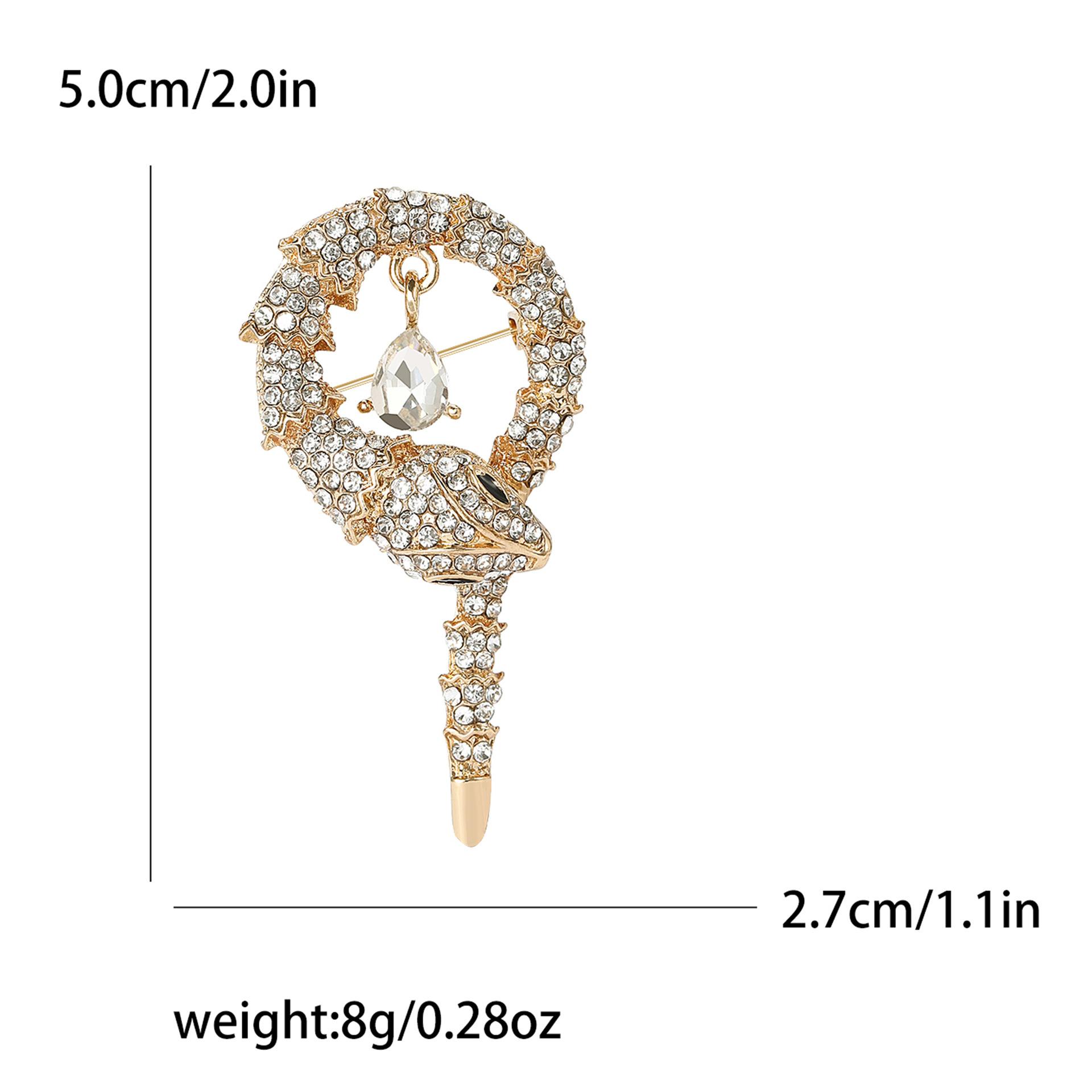 

Креативная изысканная брошь в виде змеи со стразами из сплава и хвоста, модная креативная мужская и женская одежда, ювелирные изделия в виде корсажа