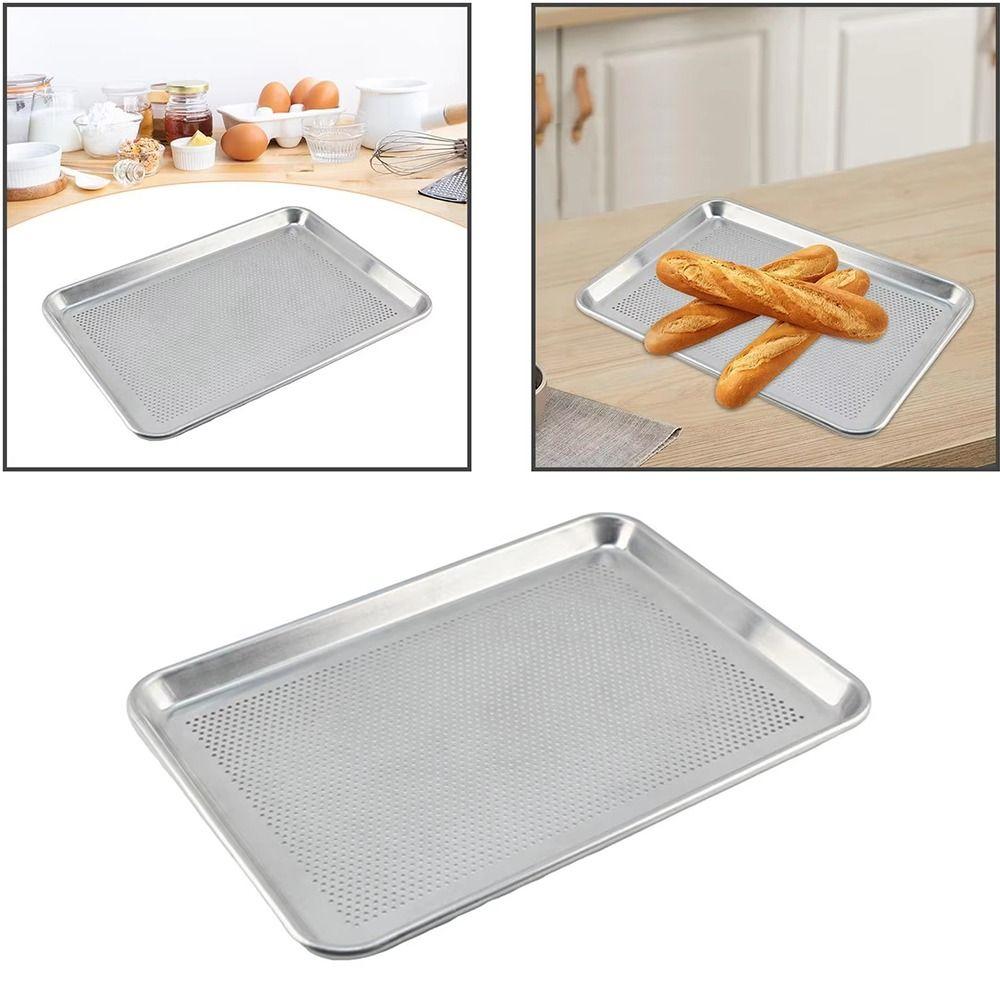 60x40cm Perforated Sheet Pan Rustproof Grill Steaming Tray Large Aluminum Zinc Zinc Alloy Baking Plate  Pizza