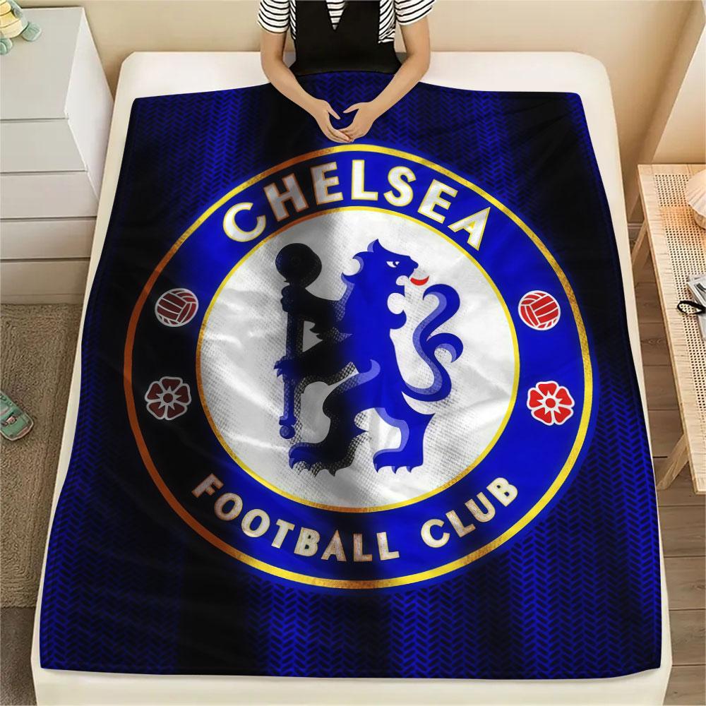 Chelsea bedekte Flanelldecke, weicher Überwurf für Schlafzimmer Sofa, waschbar, Fußballfanartikel, tolles Geschenk.