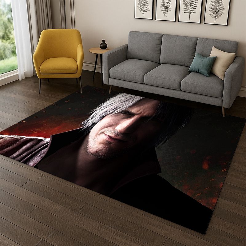 Game D-Devil May Cry DMC Gamer Carpet Rug for Bedroom Living Room Sofa Playroom Doormat Home Decor,Kid Play Area Rug Non-slip