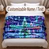 Christmas Theme Soft Blanket Personalized Custom Name Text Print Warm Blanket Home Sofa Bedroom Decor