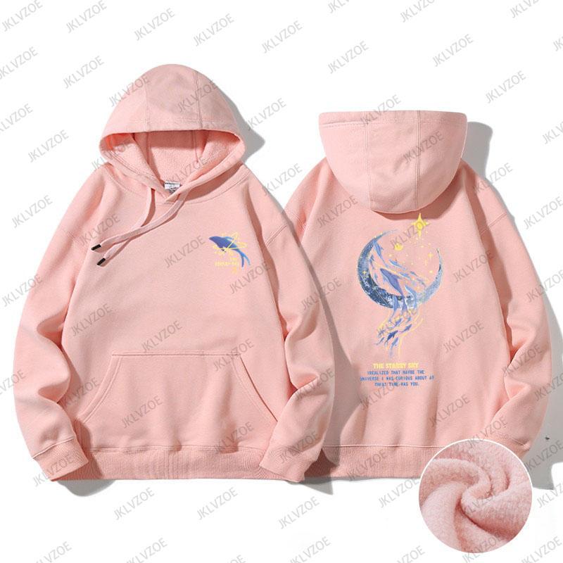 2024 New Korea Spring Autumn Women's  Hoodie Whale Print Designer Long Sleeved Sports Sweater Hoodie Unisex Oversized Clothes