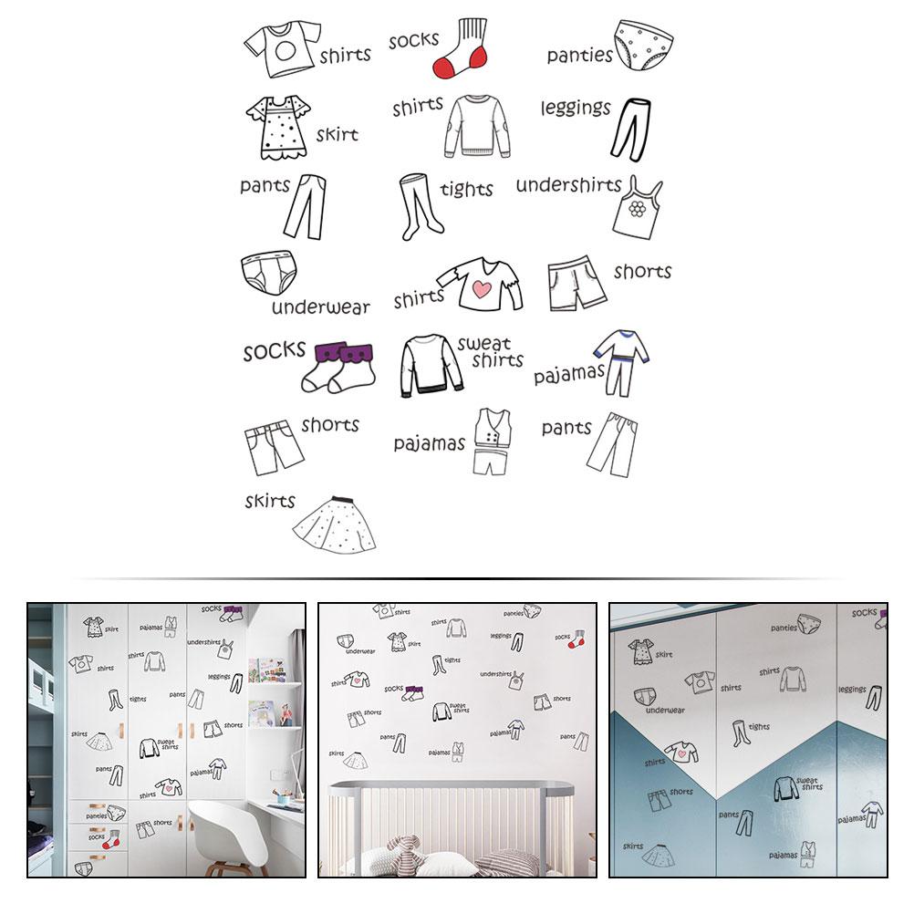 Wardrobe Clothing Label Decal Sort Wall Decals Stickers Tag Clothes Classification Labels Pvc Dresser