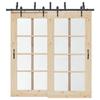 VidaXL Sliding Door Hardware Kit 213.5 Cm Black Steel, Sliding Door Hardware, Door Rail of 3295726