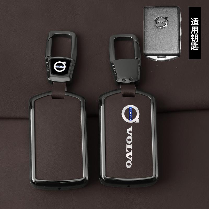 PU Leather Alloy Zinc Car Remote Key Case Cover Shell For Volvo S60 S90 XC40 XC60 XC90 V60 V90 Polestar Keychain Accessories