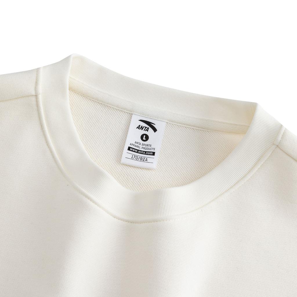 Anta Life Series Lightweight Plush Zero Womens Pullover Spring 2026 Sweatshirt Women sweatshirt Ivory 962618703-1