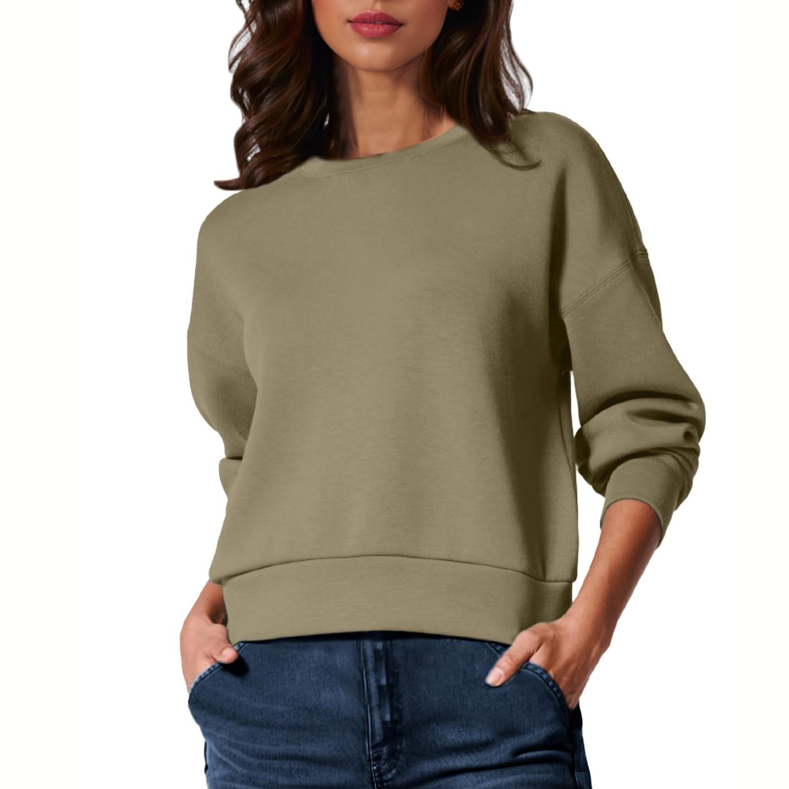 

Women s Sweatshirt Pullover Basic Long Sleeve Pullover Tops Shirts Casual Loose Fit Outfits XXL
